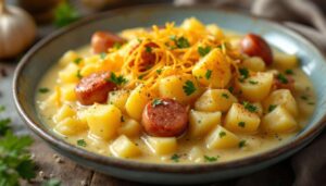 So einfach, so cremig: Dieser Kartoffel-Käse-Eintopf mit Mettenden wird dein neues Lieblingsgericht