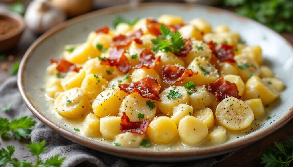 Carbonara-Kartoffeln aus dem Ofen: Cremig, würzig und leckerer als das Original