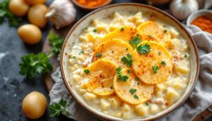 So einfach, so cremig: Dieser Kartoffel-Käse-Eintopf mit Mettenden wird dein neues Lieblingsgericht