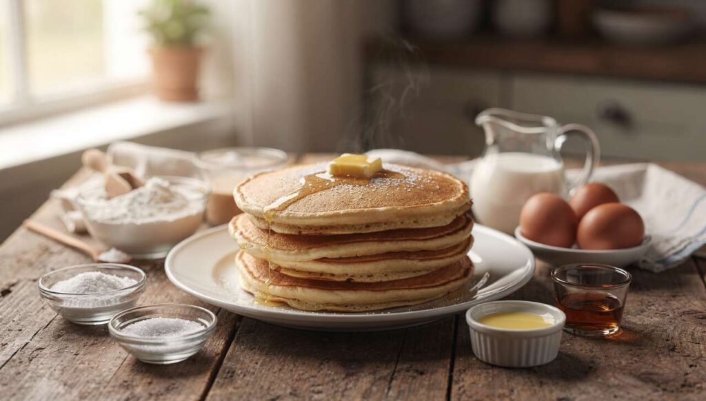 Schnelle Pancakes am Sonntagmorgen, fluffig und in unter 10 Minuten fertig